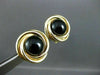 ESTATE LARGE 14KT YELLOW GOLD AAA ONYX CIRCULAR CLIP ON EARRINGS UNIQUE! #22547