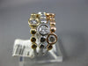 ESTATE WIDE .75CT DIAMOND 14KT TRI COLOR GOLD 3D BEZEL STACKABLE FUN RING SET