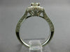 ESTATE 1.0CT DIAMOND 14KT WHITE GOLD ROUND HALO SEMI ETERNITY ENGAGEMENT RING