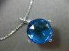 ESTATE MASSIVE 13.20CT DIAMOND & BLUE TOPAZ 14K WHITE GOLD ROPE FLOATING PENDANT