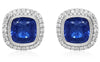 9.38CT DIAMOND & AAA SAPPHIRE 18KT WHITE GOLD CUSHION & ROUND FILIGREE EARRINGS