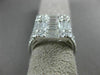 LARGE 2.18CT ROUND & BAGUETTE DIAMOND 18K WHITE GOLD 3D SQUARE PROMISE LOVE RING