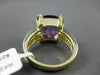 ESTATE LARGE 6.99CT DIAMOND & AAA AMETHYST 14KT YELLOW 3 DIMENSION COCKTAIL RING