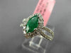 ESTATE 1.53CT DIAMOND & AAA EMERALD 18KT WHITE GOLD CLASSIC HALO ENGAGEMENT RING