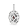 1.47CT DIAMOND & AAA RUBY 14KT WHITE GOLD 3D OVAL HALO FILIGREE FLOATING PENDANT