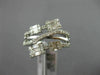 WIDE .69CT ROUND & BAGUETTE DIAMOND 14KT WHITE GOLD 3D SQUARE ANNIVERSARY RING