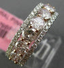 ESTATE 1.95CT WHITE & PINK DIAMOND 18K WHITE GOLD SEMI ETERNITY ANNIVERSARY RING