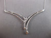 1.69CT DIAMOND 14K WHITE GOLD ROUND & BAGUETTE DOUBLE V SHAPE TEAR DROP NECKLACE