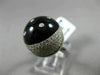 ESTATE WIDE 1.03CT DIAMOND & ONYX 14K WHITE GOLD 3D ROUND MOON & STAR LOVE RING