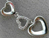 ESTATE .06CT DIAMOND 14KT WHITE GOLD 3D OPEN TRIPLE HEART FLOATING LOVE PENDANT