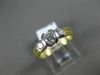 ESTATE .60CT DIAMOND 14KT TWO TONE GOLD 3 STONE SEMI BEZEL ENGAGEMENT RING #1541