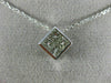 ESTATE 1.2CT PRINCESS DIAMOND 14K WHITE GOLD 3D CLASSIC INVISIBLE PENDANT #18504