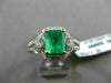 ESTATE 1.77CT DIAMOND & AAA EMERALD 14KT 2 TONE GOLD SQUARE HALO ENGAGEMENT RING