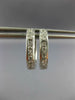 ANTIQUE .36CT DIAMOND 18KT WHITE GOLD SQUARE FILIGREE HUGGIE HOOP EARRINGS #7531