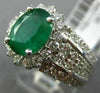 LARGE 3.30CT DIAMOND & AAA EMERALD 14K WHITE GOLD OVAL MULTI ROW ENGAGEMENT RING