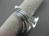 ESTATE MASSIVE 1.08CT DIAMOND 18KT WHITE GOLD 3D MULTI ROW COCKTAIL FUN RING