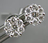 ESTATE SMALL .38CT DIAMOND 18KT WHITE GOLD ROUND CLUSTER CLASSIC STUD EARRINGS
