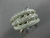 ESTATE LARGE 2.09CT DIAMOND 14K WHITE GOLD MULTI ROW CRISS CROSS FUN RING #18560