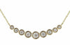 ESTATE .50CT ROUND DIAMOND 14KT YELLOW GOLD 3D CLASSIC NINE STONE BEZEL NECKLACE