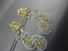 ESTATE LARGE 11.39CT WHITE & FANCY DIAMONDS 18KT WHITE & YELLOW GOLD 3D EARRINGS