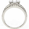 1.32CT DIAMOND 18KT WHITE GOLD 3D PRINCESS & ROUND SQUARE ANNIVERSARY RING SET
