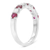 ESTATE .83CT DIAMOND & AAA RUBY 14KT WHITE GOLD SEMI ETERNITY ANNIVERSARY RING