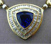 ESTATE MASSIVE 14.87CT DIAMOND & AAA TANZANITE 18K YELLOW GOLD TRILLION NECKLACE
