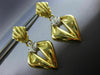 ANTIQUE LARGE .15CT DIAMOND 18KT 2 TONE GOLD TRIANGULAR HANGING EARRINGS #20582