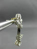 ANTIQUE 1.15CT DIAMOND 18KT WHITE GOLD 3D FLOWER LEAF HANGING EARRINGS #9453