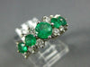 ESTATE 2.08CT DIAMOND & AAA EMERALD 14K WHITE GOLD PYRAMID ANNIVERSARY RING #828