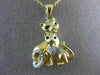 ESTATE .20CT DIAMOND & AAA SAPPHIRE 14KT YELLOW GOLD MOTHER & BABY KITTY PENDANT