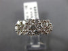 ESTATE LARGE 1.76CT DIAMOND 14K WHITE GOLD THREE FLOWER ANNIVERSARY RING #21177