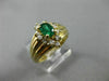 ESTATE .65CT ROUND DIAMOND & AAA EMERALD 14K YELLOW GOLD 3D OVAL ENGAGEMENT RING