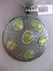 ESTATE LARGE 1.36CT DIAMOND & YELLOW SAPPHIRE 14K BLACK GOLD 3D FILIGREE PENDANT
