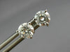 ESTATE 1.05CT DIAMOND 14KT WHITE GOLD CLASSIC 3 PRONG ROUND STUD EARRINGS #25971