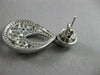 ANTIQUE LARGE 2.98CT DIAMOND 14KT WHITE GOLD FILIGREE FLORAL DROP EARRINGS 21706