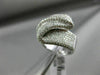 ESTATE LARGE 2.83CT DIAMOND 18KT WHITE GOLD 3D ZIG ZAG MICRO PAVE COCKTAIL RING