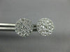 ESTATE LARGE 1.0CT DIAMOND 14KT WHITE GOLD SOLITAIRE HALO CLUSTER STUD EARRINGS