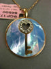 LARGE .10CT DIAMOND & AAA BLUE MOTHER OF PEARL 14KT ROSE GOLD 3D HEART PENDANT