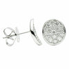 ESTATE .92CT DIAMOND 18KT WHITE GOLD 3D CLASSIC ROUND CLUSTER STUD EARRINGS