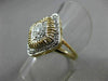 ESTATE LARGE .35CT DIAMOND 14K TWO TONE GOLD 3D SQUARE HALO FILIGREE RING #21995