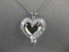 ESTATE 1.65CTW DIAMOND 14K WHITE GOLD OPEN 3D HEART PENDANT + CHAIN FG VVS #9889