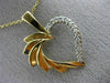ESTATE .15CT DIAMOND 14KT WHITE & YELLOW GOLD CLASSIC OPEN HEART PENDANT #20162