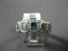 ESTATE WIDE 1.17CT WHITE & BLUE DIAMOND 14KT WHITE GOLD SQUARE ANNIVERSARY RING