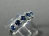 ESTATE .60CT DIAMOND & AAA SAPPHIRE 14KT WHITE GOLD 3D 5 STONE ANNIVERSARY RING