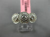 ESTATE .92CT DIAMOND 18KT WHITE GOLD 3 STONE PAST PRESENT FUTURE HALO BEZEL RING