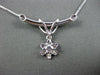 ESTATE .10CT DIAMOND PLATINUM SOLITAIRE DROP FLOWER NECKLACE BEAUTIFUL!! #9487