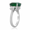 ESTATE 6.74CT DIAMOND & AAA PRINCESS EMERALD PLATINUM 3 STONE ENGAGEMENT RING