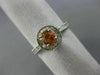 LARGE 1.40CT DIAMOND & YELLOW SAPPHIRE 14KT WHITE GOLD FILIGREE ENGAGEMENT RING