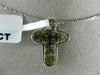 ANTIQUE .40CT ROUND DIAMOND 14KT WHITE GOLD CLASSIC FLOATING CROSS PENDANT #1894